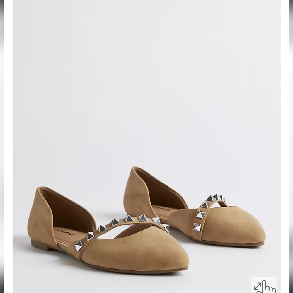 Torrid Studded Dorsay Tan Flats